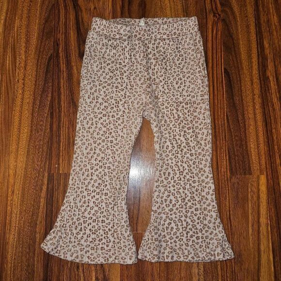 5 for $25 Jessica Simpson Cheetah Print Soft Ribbed Flare Pants Baby Size 18 Mon - Picture 1 of 5